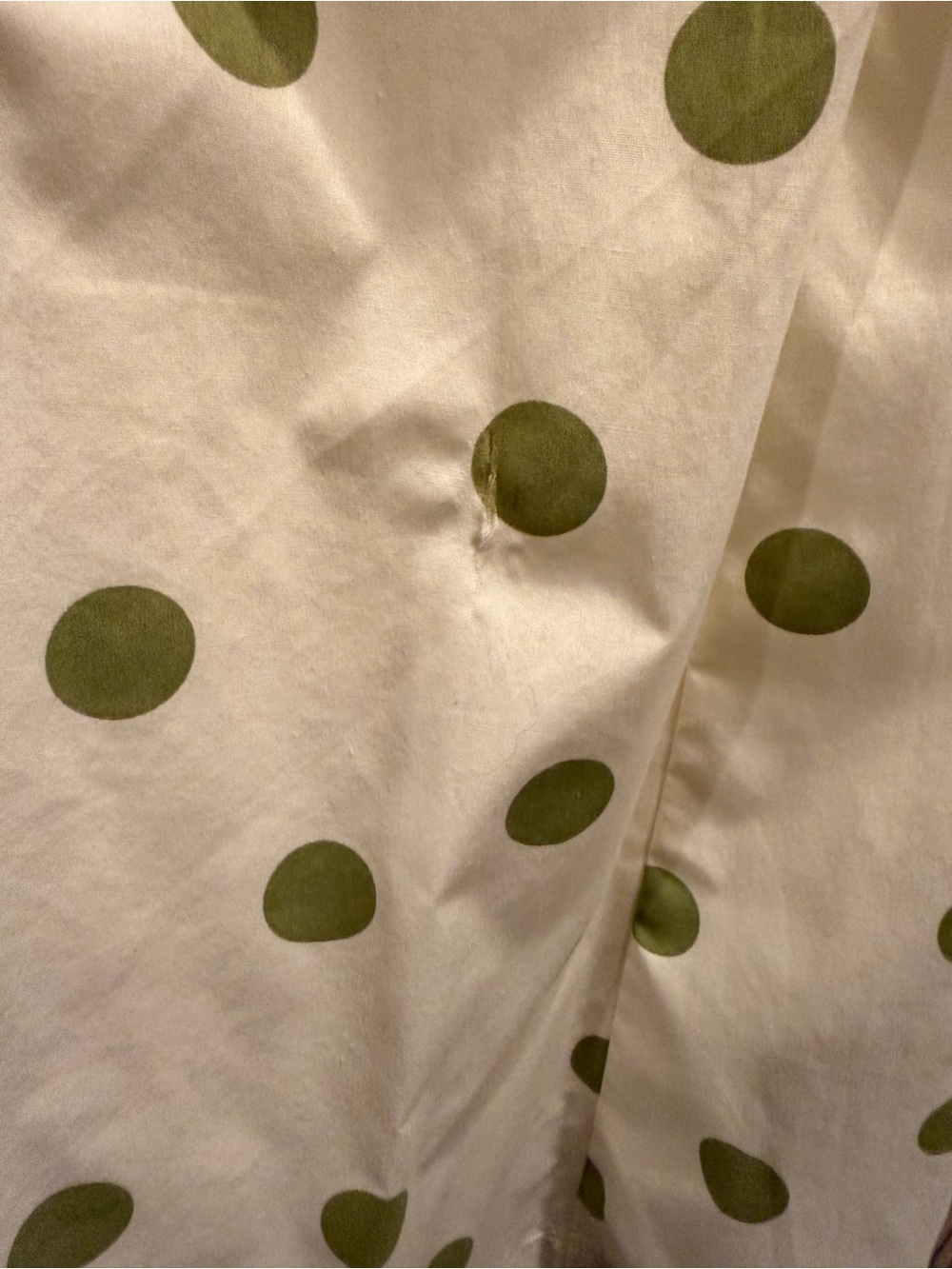 Abercrombie & Fitch Cream Midi Dress with Green Polka Dots - Picture 4 of 6